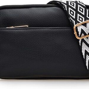 Vegan Leather Crossbody Bag Small Multiple Pockets Women's Shoulder Purse